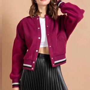 Kori Women’s Maroon Varsity Jacket